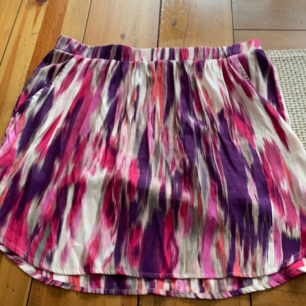 Express multicolored silk skirt